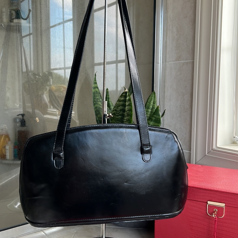 Bally vintage, black leather bag with gold BB logo - Picture 7 of 17